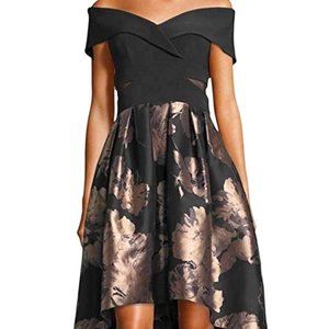 Xscape off the Shoulder Metallic Fit & Flare